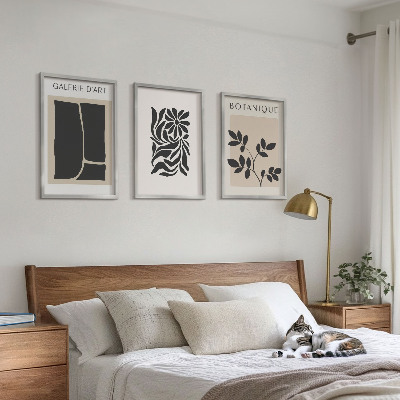 Conjunto de quadros para sala de estar Padrões abstratos de plantas