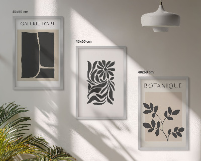 Conjunto de quadros para sala de estar Padrões abstratos de plantas