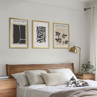 Conjunto de quadros para sala de estar Padrões abstratos de plantas