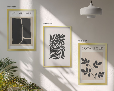 Conjunto de quadros para sala de estar Padrões abstratos de plantas