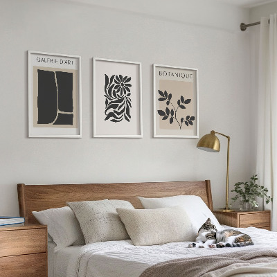 Conjunto de quadros para sala de estar Padrões abstratos de plantas