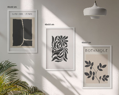 Conjunto de quadros para sala de estar Padrões abstratos de plantas