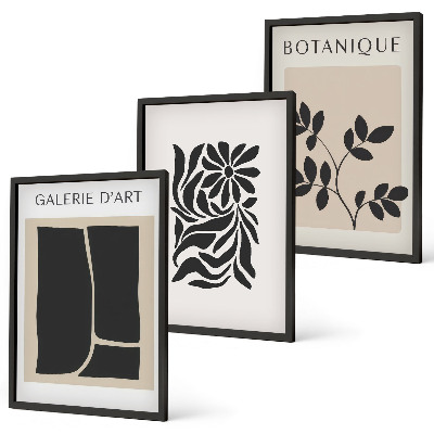 Conjunto de quadros para sala de estar Padrões abstratos de plantas