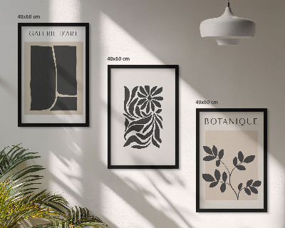Conjunto de quadros para sala de estar Padrões abstratos de plantas