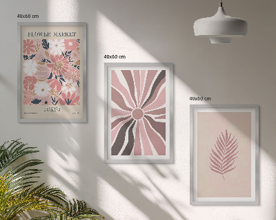 Composição de quadros moderna Padrões e geometria de folhas florais