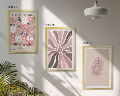 Composição de quadros moderna Padrões e geometria de folhas florais