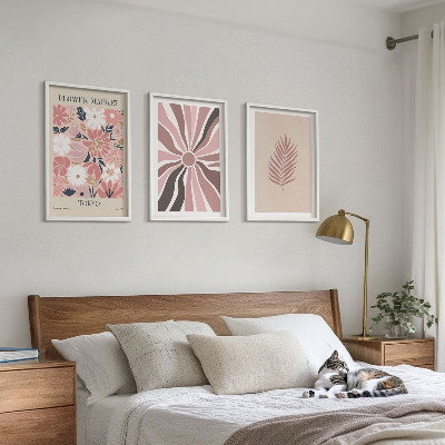 Composição de quadros moderna Padrões e geometria de folhas florais