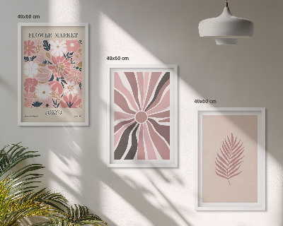 Composição de quadros moderna Padrões e geometria de folhas florais