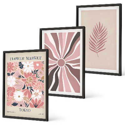 Composição de quadros moderna Padrões e geometria de folhas florais