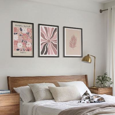 Composição de quadros moderna Padrões e geometria de folhas florais
