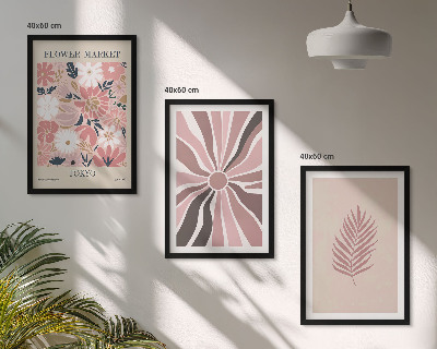 Composição de quadros moderna Padrões e geometria de folhas florais