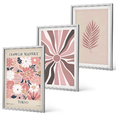 Composição de quadros moderna Padrões e geometria de folhas florais