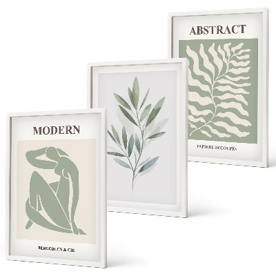 Composição de quadros moderna Design boho em aquarela Matisse