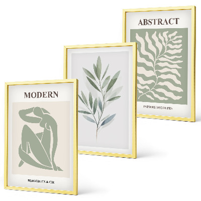 Composição de quadros moderna Design boho em aquarela Matisse