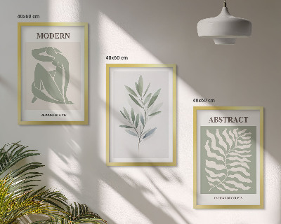 Composição de quadros moderna Design boho em aquarela Matisse