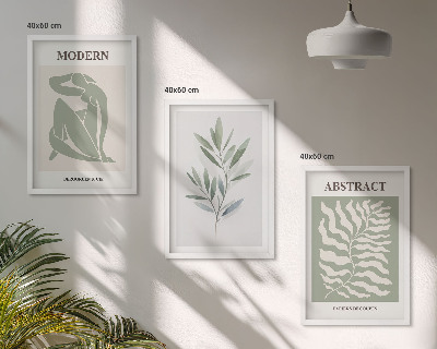 Composição de quadros moderna Design boho em aquarela Matisse