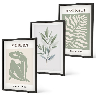 Composição de quadros moderna Design boho em aquarela Matisse
