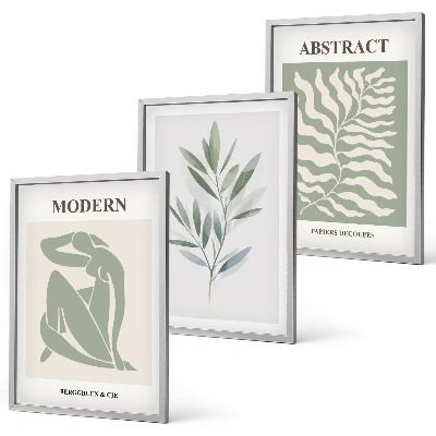 Composição de quadros moderna Design boho em aquarela Matisse
