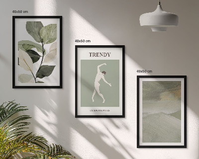 Conjunto de quadros para sala de estar padrões abstratos de silhuetas de plantas