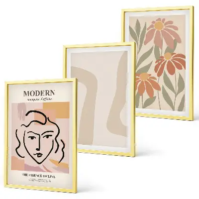 Composição de quadros moderna mulher abstrata