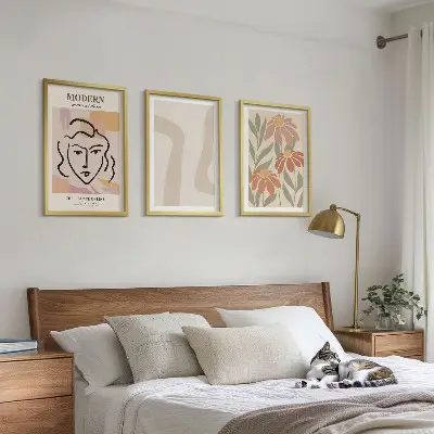 Composição de quadros moderna mulher abstrata