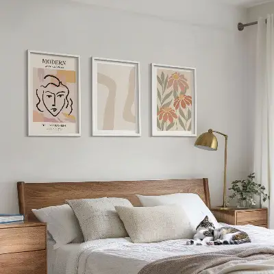 Composição de quadros moderna mulher abstrata