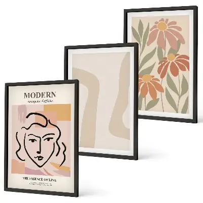 Composição de quadros moderna mulher abstrata