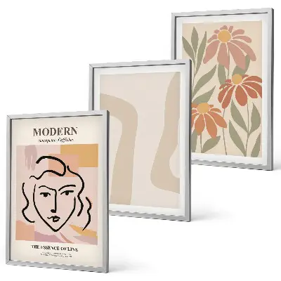 Composição de quadros moderna mulher abstrata