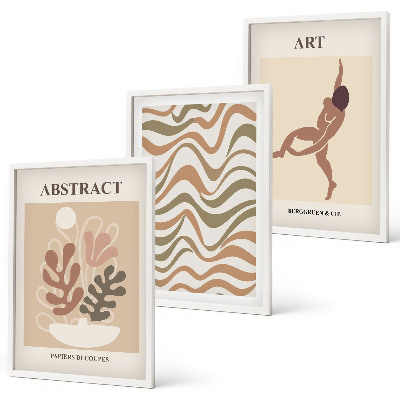 Conjunto de quadros para sala de estar Padrões abstratos boho de Matisse