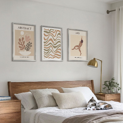 Conjunto de quadros para sala de estar Padrões abstratos boho de Matisse