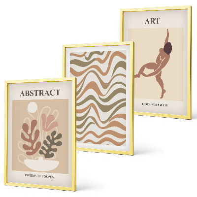 Conjunto de quadros para sala de estar Padrões abstratos boho de Matisse