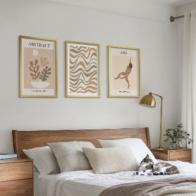 Conjunto de quadros para sala de estar Padrões abstratos boho de Matisse