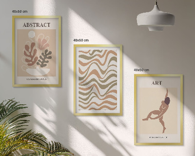 Conjunto de quadros para sala de estar Padrões abstratos boho de Matisse