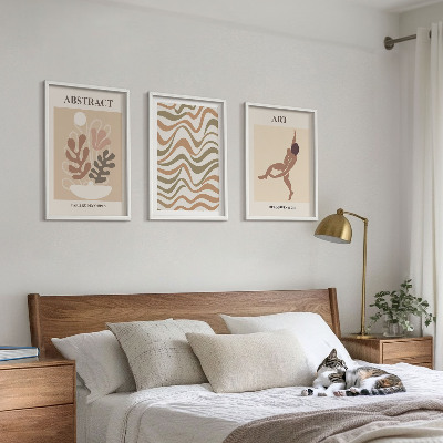 Conjunto de quadros para sala de estar Padrões abstratos boho de Matisse