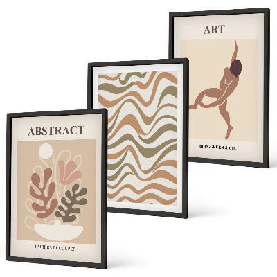 Conjunto de quadros para sala de estar Padrões abstratos boho de Matisse