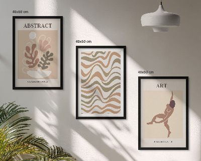 Conjunto de quadros para sala de estar Padrões abstratos boho de Matisse