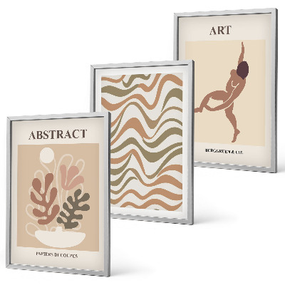 Conjunto de quadros para sala de estar Padrões abstratos boho de Matisse