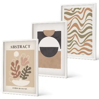 Composição de quadros moderna com padrões de formas abstratas