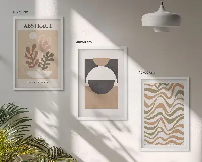 Composição de quadros moderna com padrões de formas abstratas