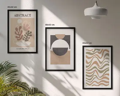Composição de quadros moderna com padrões de formas abstratas