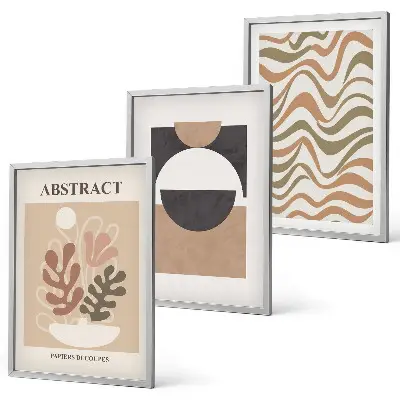 Composição de quadros moderna com padrões de formas abstratas