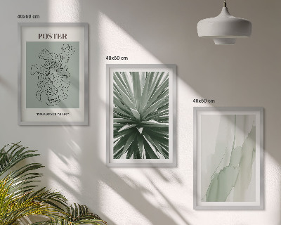 Conjunto de quadros para sala de estar Padrões de plantas em verde