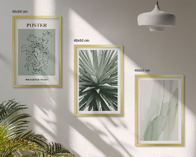 Conjunto de quadros para sala de estar Padrões de plantas em verde