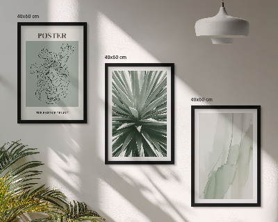 Conjunto de quadros para sala de estar Padrões de plantas em verde
