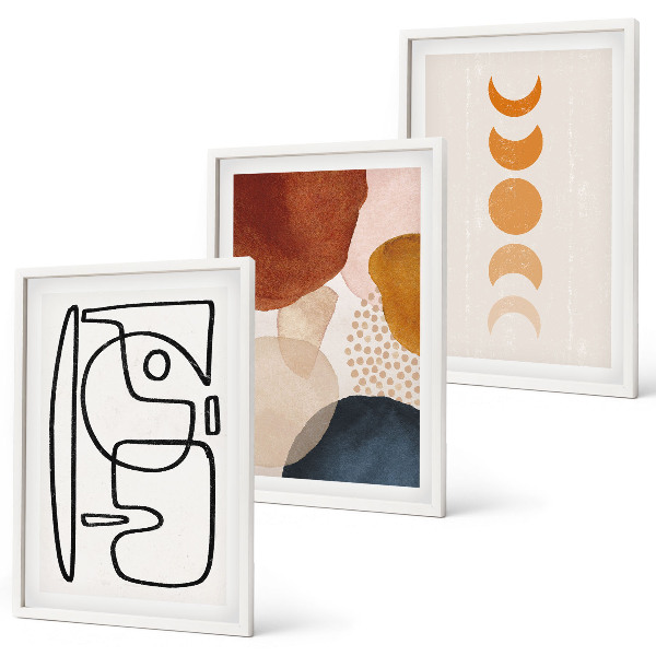Conjunto de quadros para sala de estar Decorações abstratas em cores