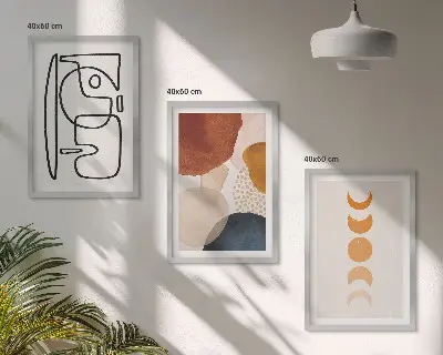 Conjunto de quadros para sala de estar com decorações abstratas coloridas