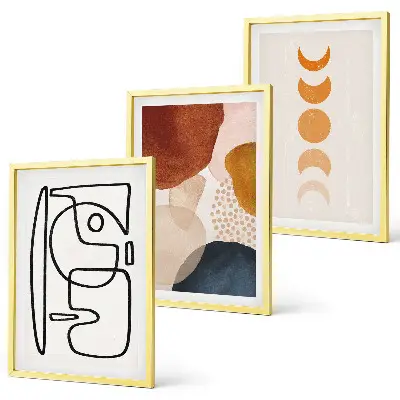 Conjunto de quadros para sala de estar com decorações abstratas coloridas
