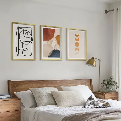 Conjunto de quadros para sala de estar com decorações abstratas coloridas