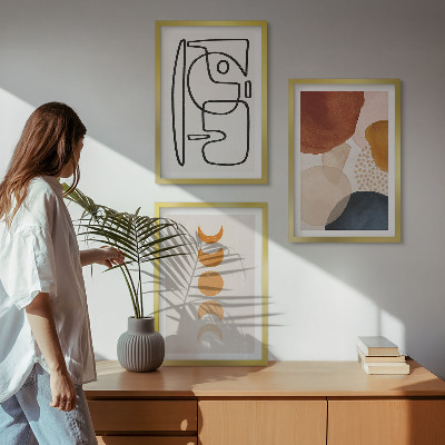 Conjunto de quadros para sala de estar Decorações abstratas em cores