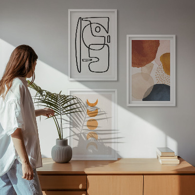 Conjunto de quadros para sala de estar Decorações abstratas em cores